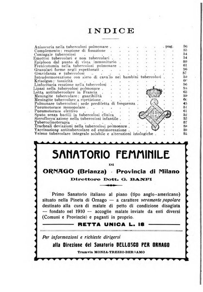 Tubercolosi giornale di studi e di lotta antitubercolare