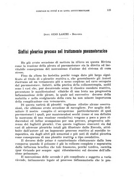 Tubercolosi giornale di studi e di lotta antitubercolare