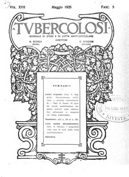 Tubercolosi giornale di studi e di lotta antitubercolare