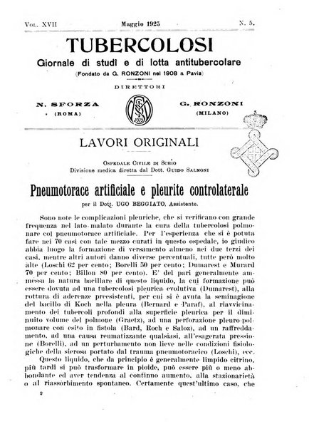 Tubercolosi giornale di studi e di lotta antitubercolare