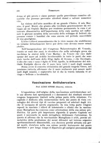 Tubercolosi giornale di studi e di lotta antitubercolare