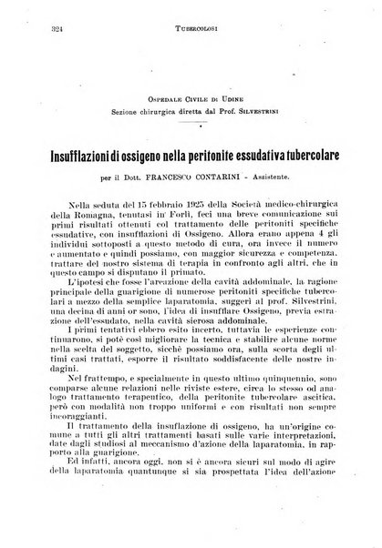 Tubercolosi giornale di studi e di lotta antitubercolare