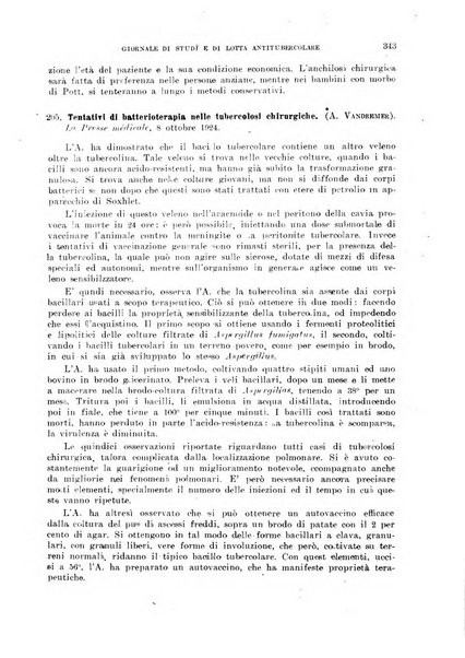 Tubercolosi giornale di studi e di lotta antitubercolare