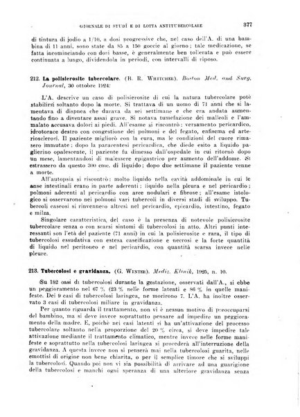 Tubercolosi giornale di studi e di lotta antitubercolare