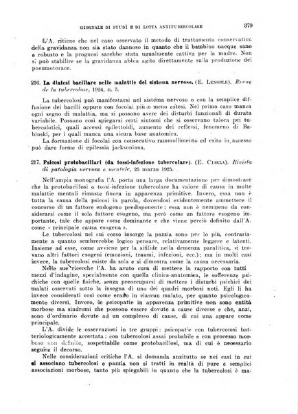 Tubercolosi giornale di studi e di lotta antitubercolare