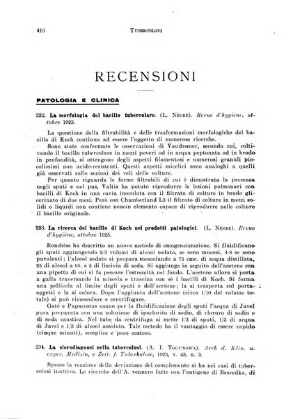 Tubercolosi giornale di studi e di lotta antitubercolare