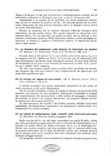 Tubercolosi giornale di studi e di lotta antitubercolare