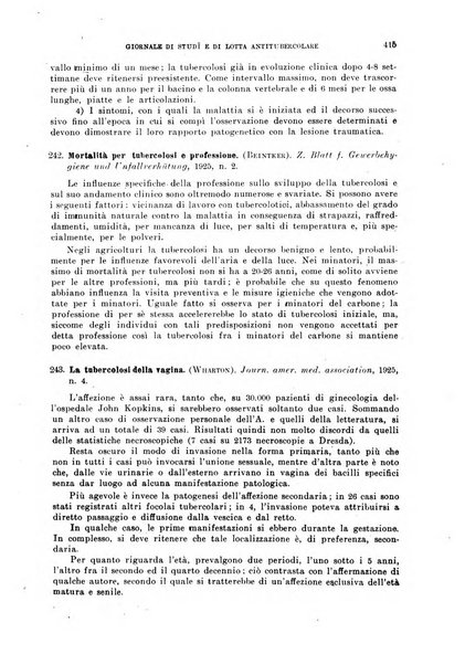 Tubercolosi giornale di studi e di lotta antitubercolare