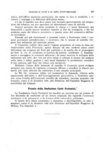 Tubercolosi giornale di studi e di lotta antitubercolare