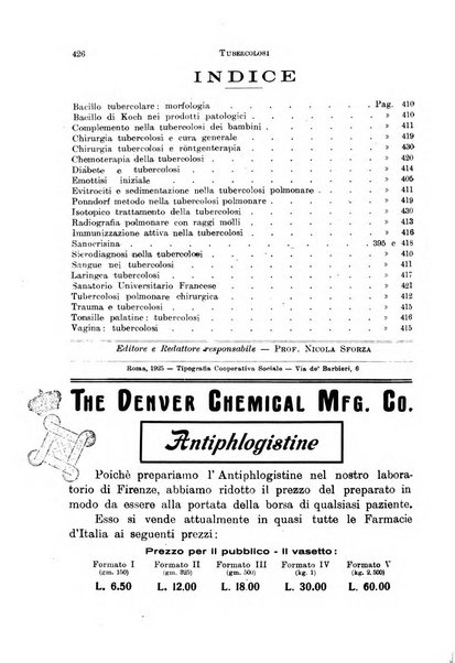 Tubercolosi giornale di studi e di lotta antitubercolare