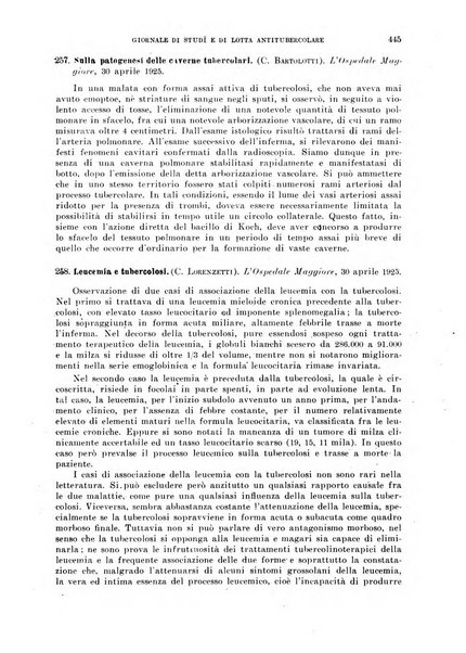 Tubercolosi giornale di studi e di lotta antitubercolare