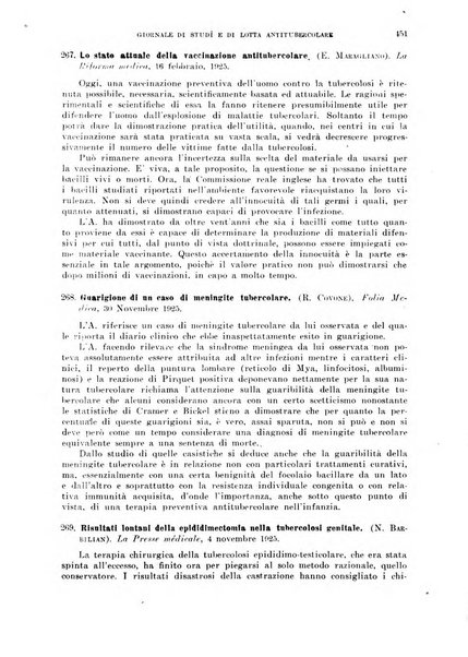 Tubercolosi giornale di studi e di lotta antitubercolare