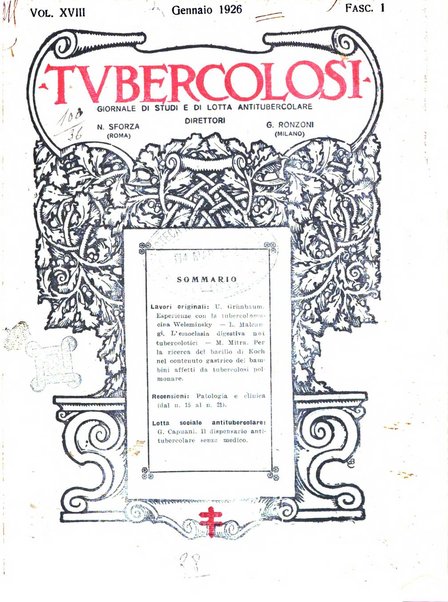 Tubercolosi giornale di studi e di lotta antitubercolare