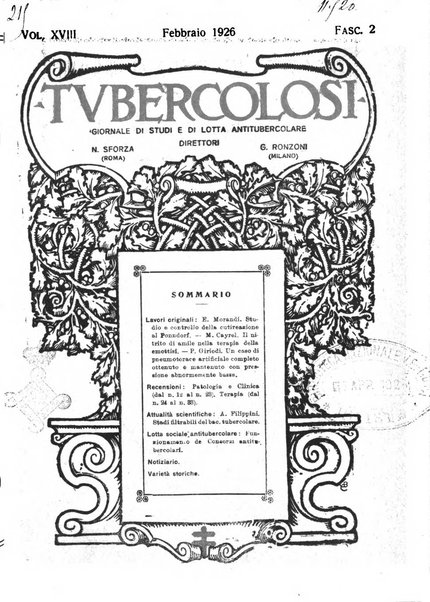 Tubercolosi giornale di studi e di lotta antitubercolare