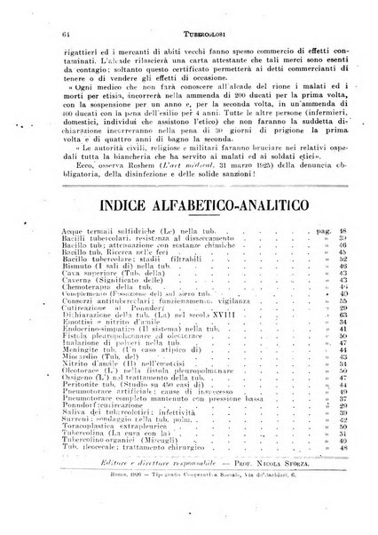 Tubercolosi giornale di studi e di lotta antitubercolare