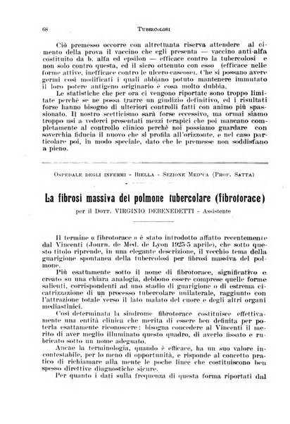 Tubercolosi giornale di studi e di lotta antitubercolare