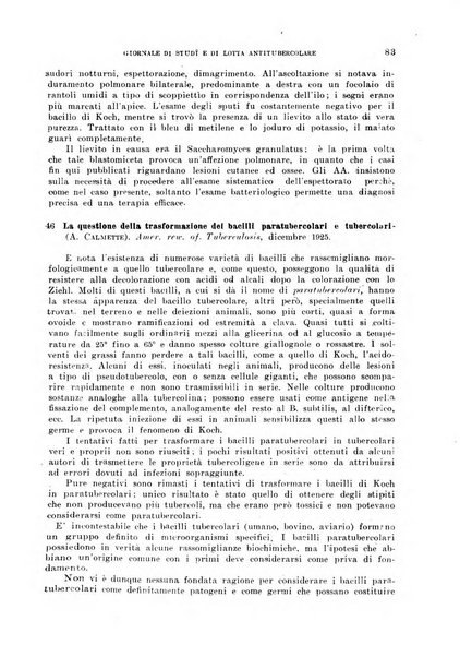 Tubercolosi giornale di studi e di lotta antitubercolare