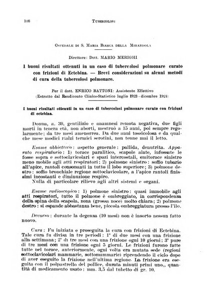 Tubercolosi giornale di studi e di lotta antitubercolare