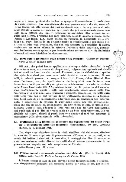 Tubercolosi giornale di studi e di lotta antitubercolare