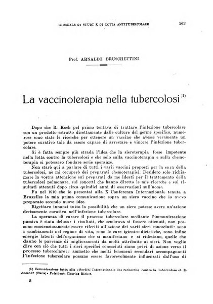 Tubercolosi giornale di studi e di lotta antitubercolare