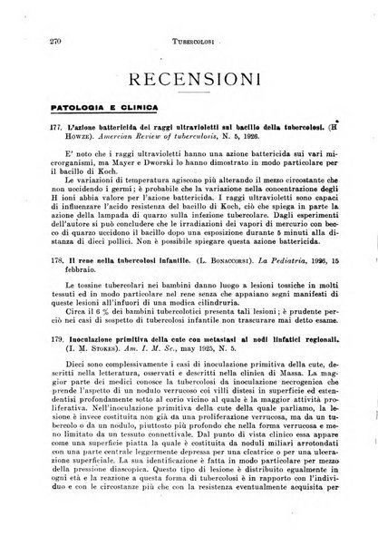 Tubercolosi giornale di studi e di lotta antitubercolare