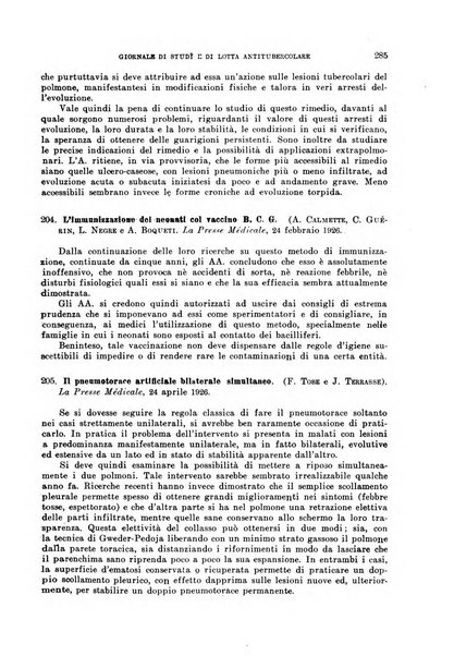 Tubercolosi giornale di studi e di lotta antitubercolare