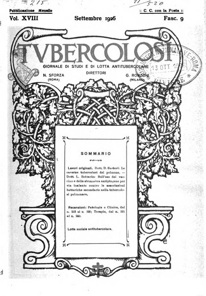 Tubercolosi giornale di studi e di lotta antitubercolare