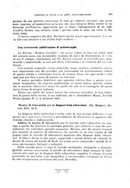 Tubercolosi giornale di studi e di lotta antitubercolare