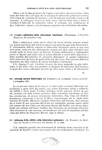 Tubercolosi giornale di studi e di lotta antitubercolare