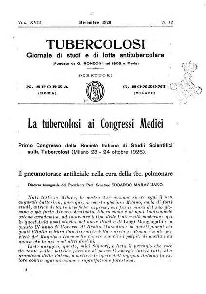 Tubercolosi giornale di studi e di lotta antitubercolare