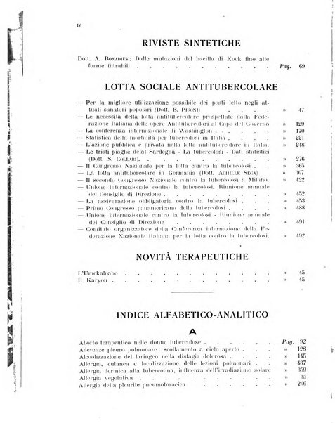 Tubercolosi giornale di studi e di lotta antitubercolare