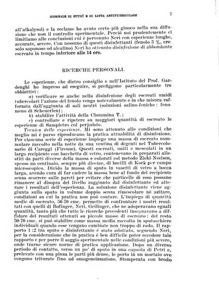 Tubercolosi giornale di studi e di lotta antitubercolare