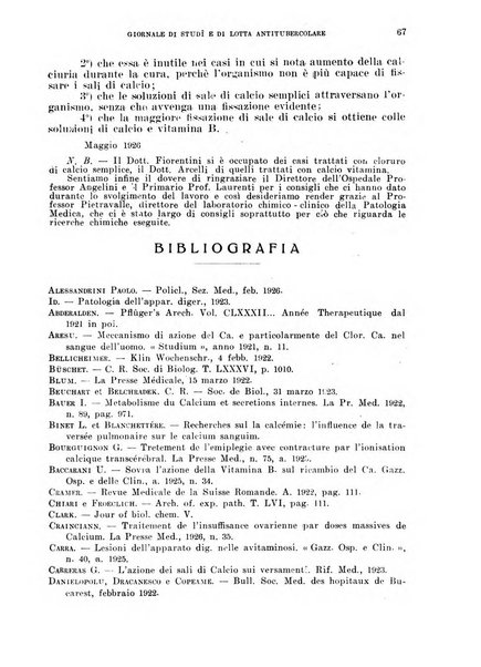 Tubercolosi giornale di studi e di lotta antitubercolare