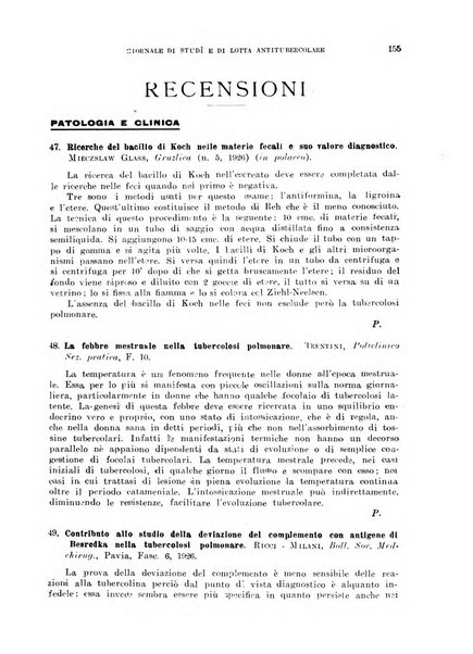 Tubercolosi giornale di studi e di lotta antitubercolare