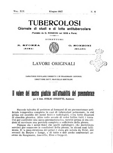 Tubercolosi giornale di studi e di lotta antitubercolare