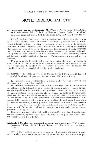 Tubercolosi giornale di studi e di lotta antitubercolare