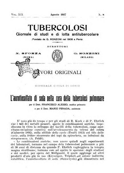 Tubercolosi giornale di studi e di lotta antitubercolare