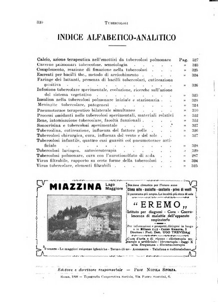 Tubercolosi giornale di studi e di lotta antitubercolare