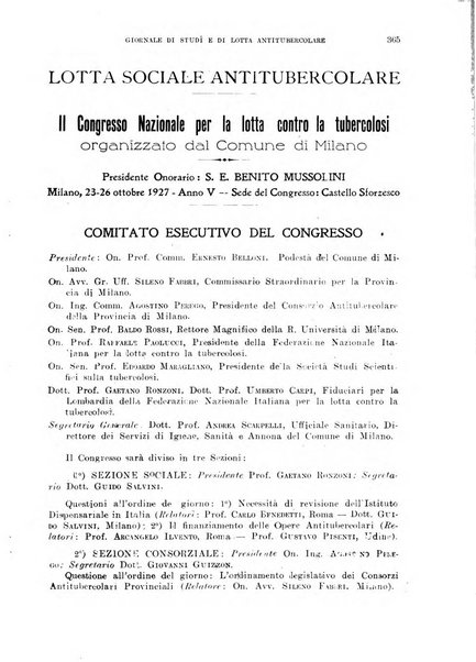 Tubercolosi giornale di studi e di lotta antitubercolare