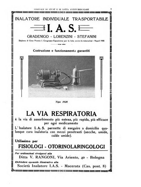 Tubercolosi giornale di studi e di lotta antitubercolare