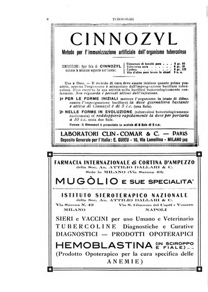 Tubercolosi giornale di studi e di lotta antitubercolare