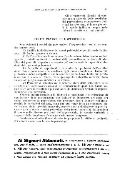 Tubercolosi giornale di studi e di lotta antitubercolare