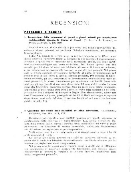 Tubercolosi giornale di studi e di lotta antitubercolare