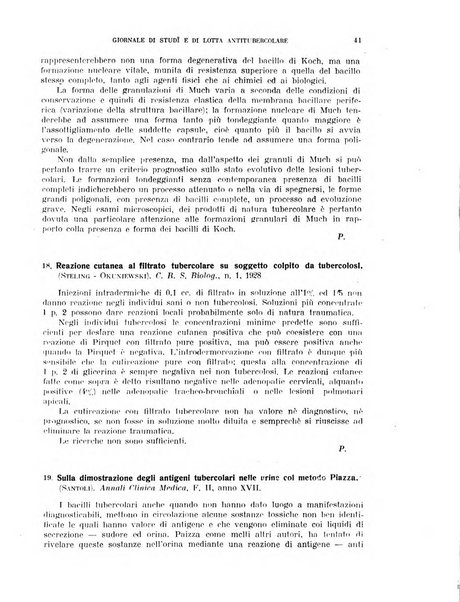 Tubercolosi giornale di studi e di lotta antitubercolare