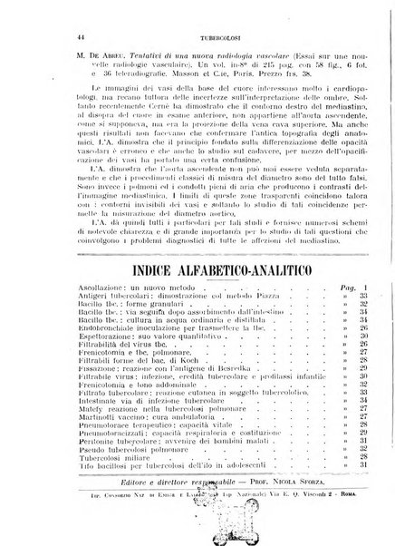 Tubercolosi giornale di studi e di lotta antitubercolare