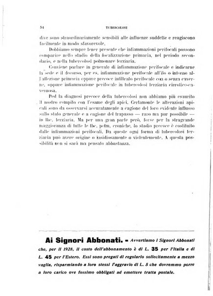 Tubercolosi giornale di studi e di lotta antitubercolare