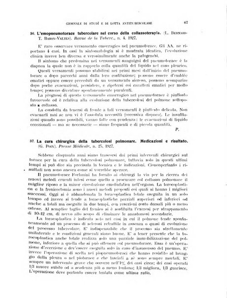 Tubercolosi giornale di studi e di lotta antitubercolare