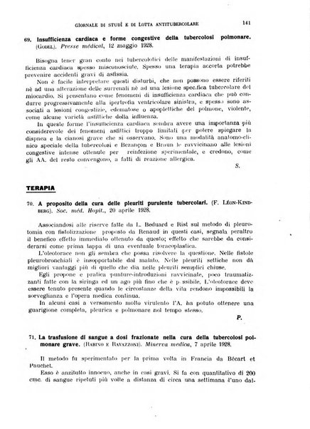 Tubercolosi giornale di studi e di lotta antitubercolare