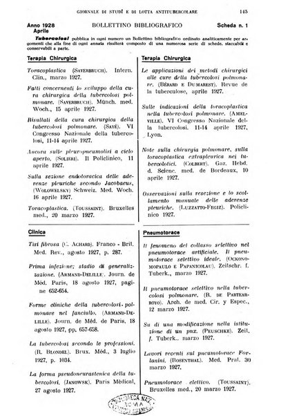 Tubercolosi giornale di studi e di lotta antitubercolare