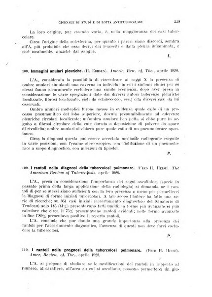 Tubercolosi giornale di studi e di lotta antitubercolare